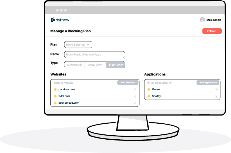 dyknow blocking plans for classroom management and student device monitoring