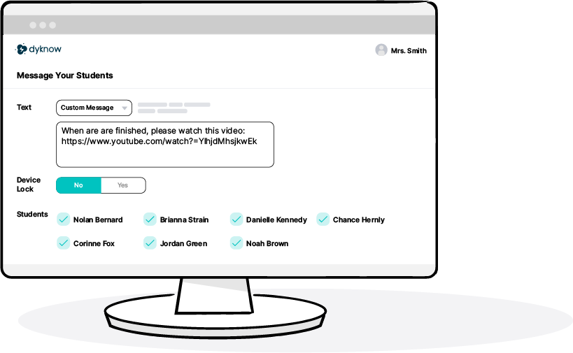 dyknow message student devices for classroom management monitoring